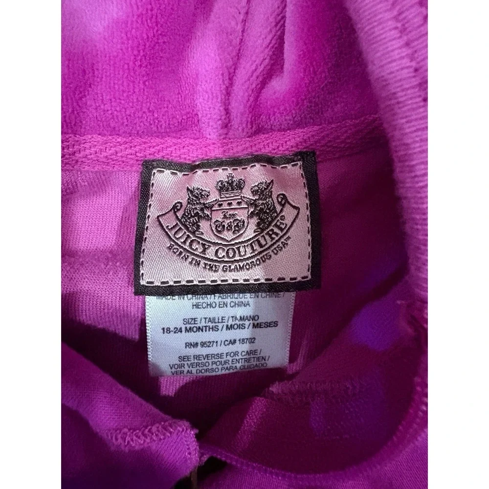 Juicy Couture Girls 2 Pieces‎ Set Velour Size 18-24 Month